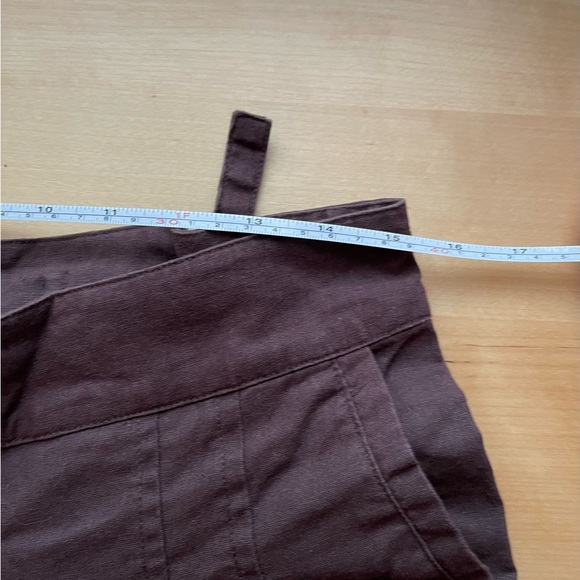 Chocolate Brown Vintage Linen Blend Pants with Adjustable Waist - Picture 6 of 9